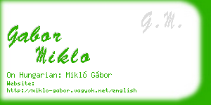 gabor miklo business card