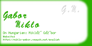 gabor miklo business card